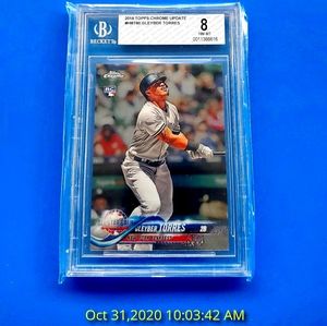 2018 Gleyber Torres Chrome update Beckett Graded 8